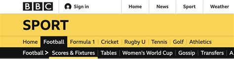 scores and fixtures bbc sport.